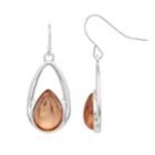 Peach Stone Teardrop Earrings, Women's, Pink
