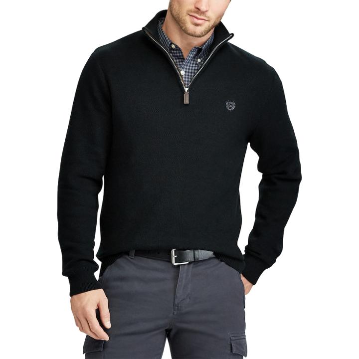 Big & Tall Chaps Regular-fit Quarter-zip Pullover, Men's, Size: 4xb, Black