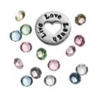 Blue La Rue Crystal Silver-plated Live Love Laugh Charm Set - Made With Swarovski Crystals, Women's, Multicolor