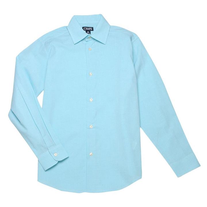 Boys 8-20 Chaps Houndstooth Button-down Shirt, Size: 8, Green Oth