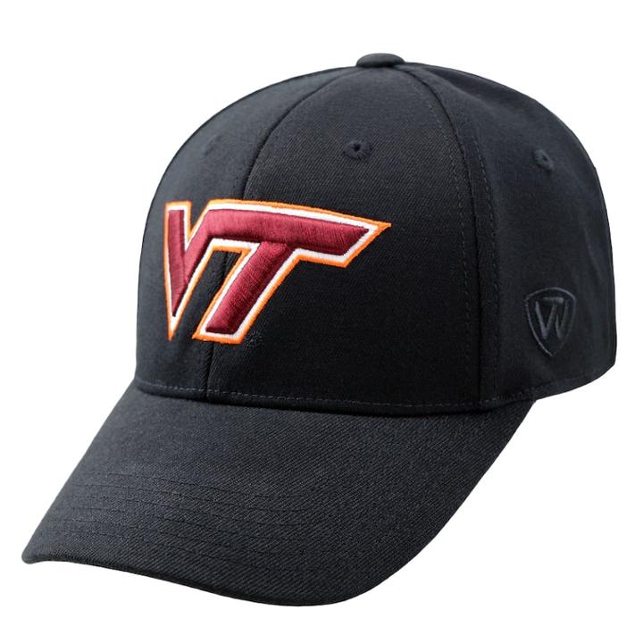 Adult Top Of The World Virginia Tech Hokies One-fit Cap, Men's, Black