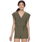 Juniors' Joe B Flutter Sleeve Romper, Girl's, Size: Small, Med Green