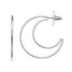 Napier Open Crescent Nickel Free C-hoop Earrings, Women's, Silver