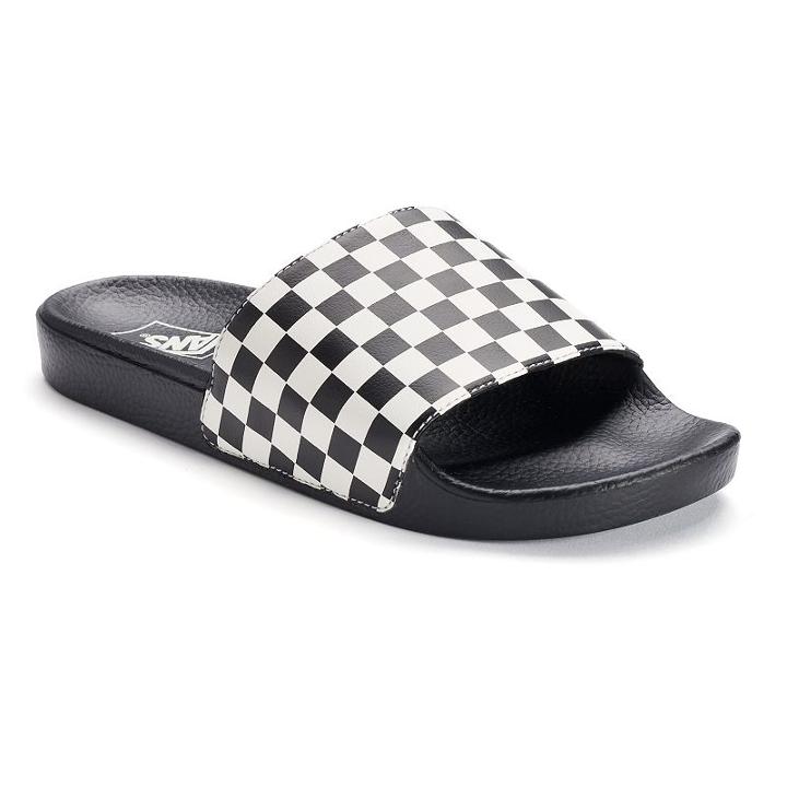 Vans Slide-one Checker Men's Sandals, Size: Medium (8), Black