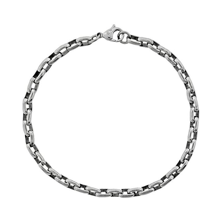 Lynx Stainless Steel Bracelet - Men, Size: 8, Grey