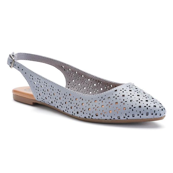 So&reg; Women's Slingback Pointed-toe Flats, Girl's, Size: Medium (7.5), Grey