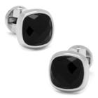 Faceted Onyx Cushion Cuff Links, Men's, Black