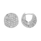 Dana Buchman Cubic Zirconia Dome Nickel Free Huggie Hoop Earrings, Women's, Silver