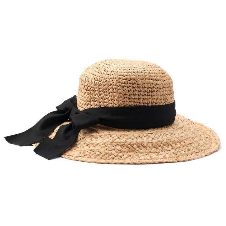 Women's Scala Crocheted Raffia Big Brim Hat, White