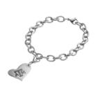 Fiora Stainless Steel Texas A & M Aggies Heart Charm Bracelet, Women's, Size: 8, Grey