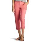 Women's Lee Carsen Relaxed Fit Twill Capris, Size: 16 Avg/reg, Med Pink