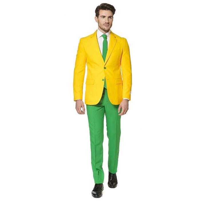 Men's Opposuits Slim-fit Green & Gold Novelty Suit & Tie Set, Size: 40 - Regular, Ovrfl Oth