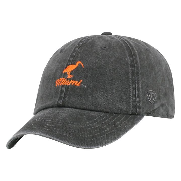 Adult Top Of The World Miami Hurricanes Local Adjustable Cap, Men's, Grey (charcoal)
