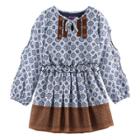 Girls 4-6x Nannette Printed Chiffon Dress, Size: 4, Blue (navy)