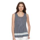 Women's Croft & Barrow&reg; Pintuck Tank, Size: Medium, Dark Blue