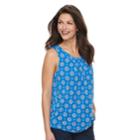 Women's Croft & Barrow&reg; Pleated Swing Tank, Size: Medium, Med Blue