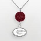 Georgia Bulldogs Sterling Silver Crystal Logo Y Necklace, Women's, Red