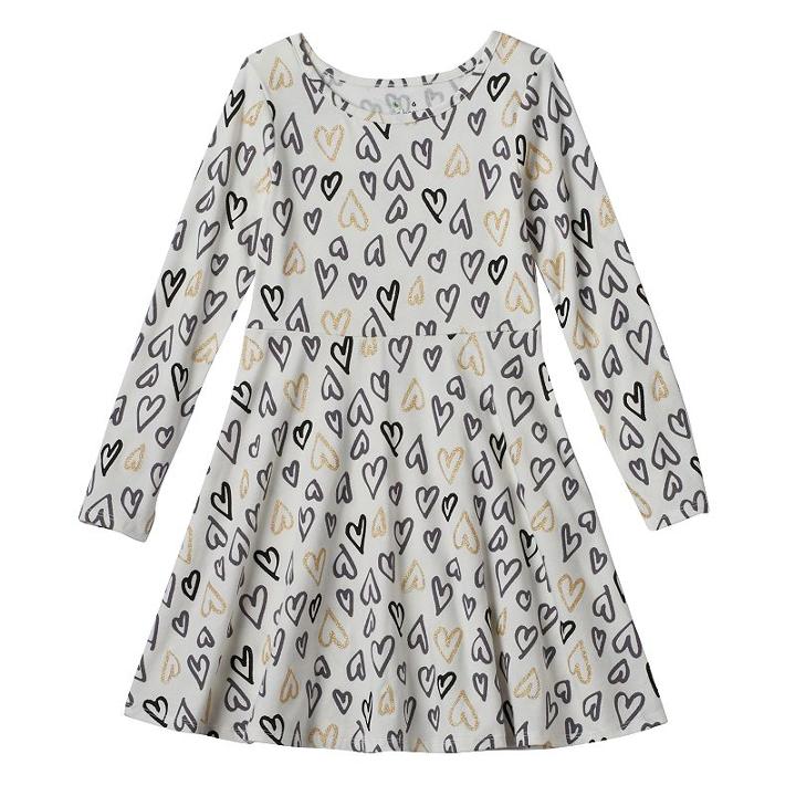 Girls 4-10 Jumping Beans&reg; Printed Skater Dress, Girl's, Size: 5, White Oth