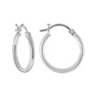 Silver Plated Tube Hoop Earrings, Women's, Grey