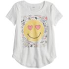 Girls 7-16 & Plus Size So&reg; Curve Hem Shiny Graphic Tee, Size: 12, White