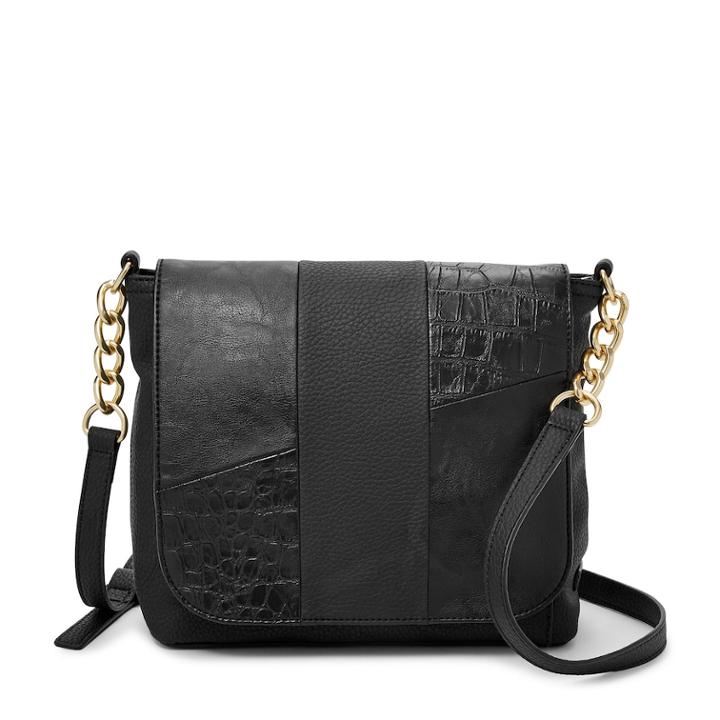 Relic Brielle Patchwork Flap Crossbody Bag, Women's, Black