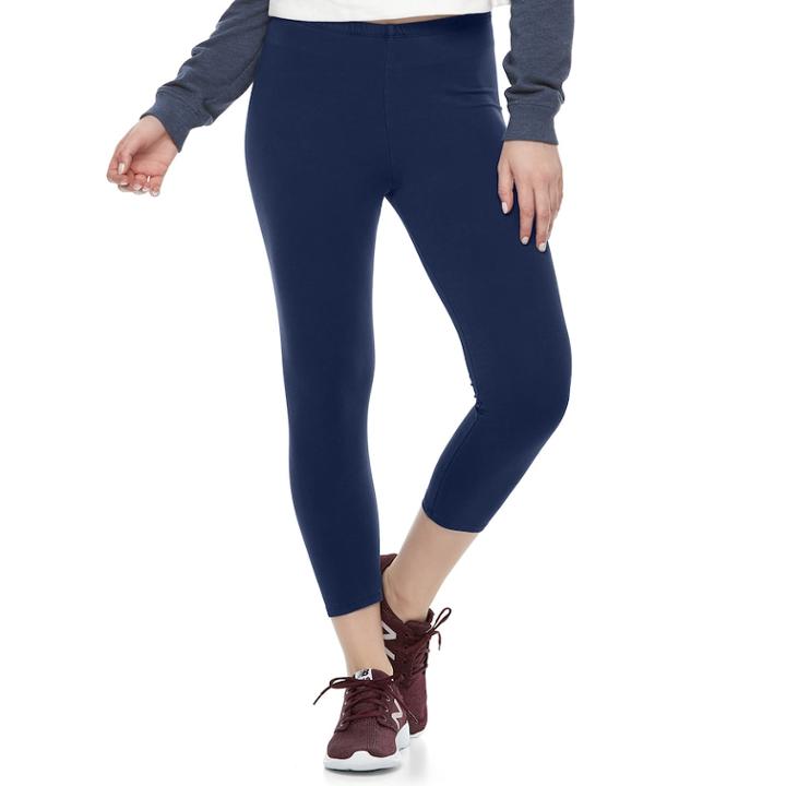 Juniors' So&reg; Solid Capri Leggings, Teens, Size: Xl, Blue (navy)