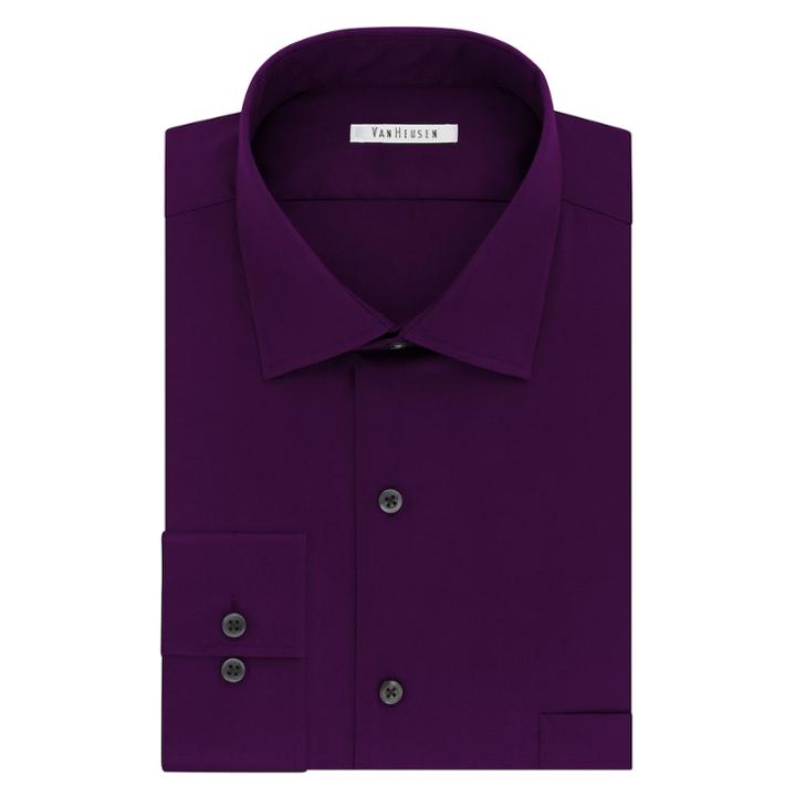 Men's Van Heusen Flex Collar Regular Fit Stretch Dress Shirt, Size: 16.5-32/33, Purple Oth