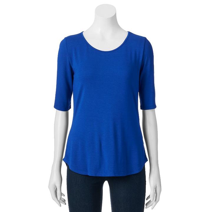 Women's Apt. 9&reg; Essential Striped Boatneck Tee, Size: Medium, Blue