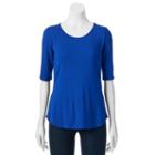 Women's Apt. 9&reg; Essential Striped Boatneck Tee, Size: Medium, Blue