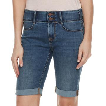 Women's Apt. 9&reg; Tummy Control Bermuda Jean Shorts, Size: 0, Med Blue