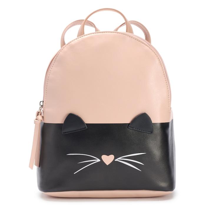 T-shirt & Jeans Two Tone Cat Mini Backpack, Women's, Light Pink