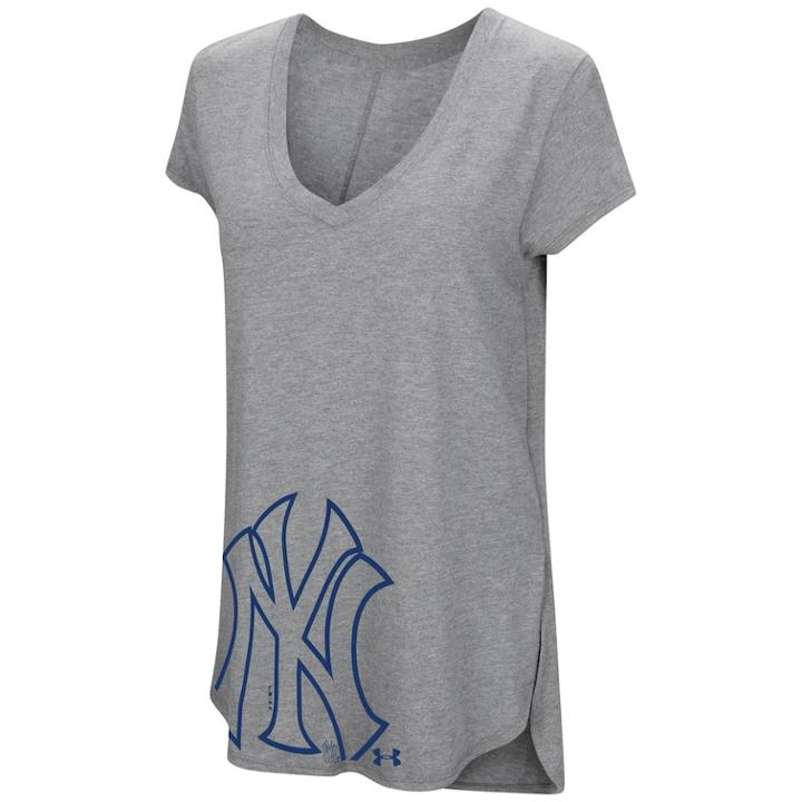 Women's Under Armour New York Yankees Pride Hem Graphic Tee, Size: Regular, Med Grey