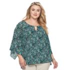 Plus Size Dana Buchman Kimono Sleeve Top, Women's, Size: 2xl, Turquoise/blue (turq/aqua)