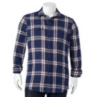 Big & Tall Sonoma Goods For Life&trade; Classic-fit Plaid Button-down Shirt, Men's, Size: M Tall, Dark Blue