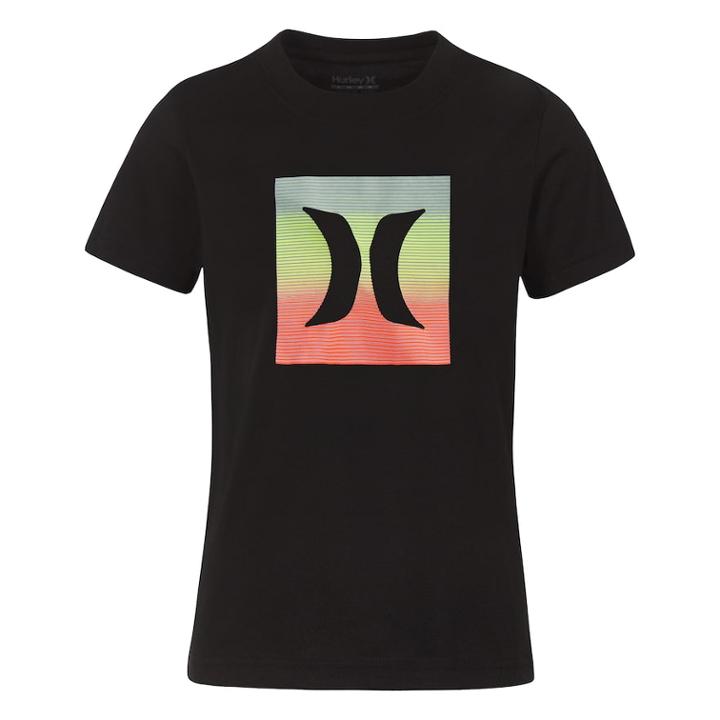 Boys 4-7 Hurley Striped Graphic Tee, Size: 7, Black