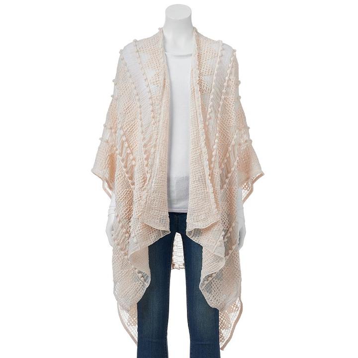 Sonoma Goods For Life&trade; Pom-pom Knit Kimono, Women's, Natural