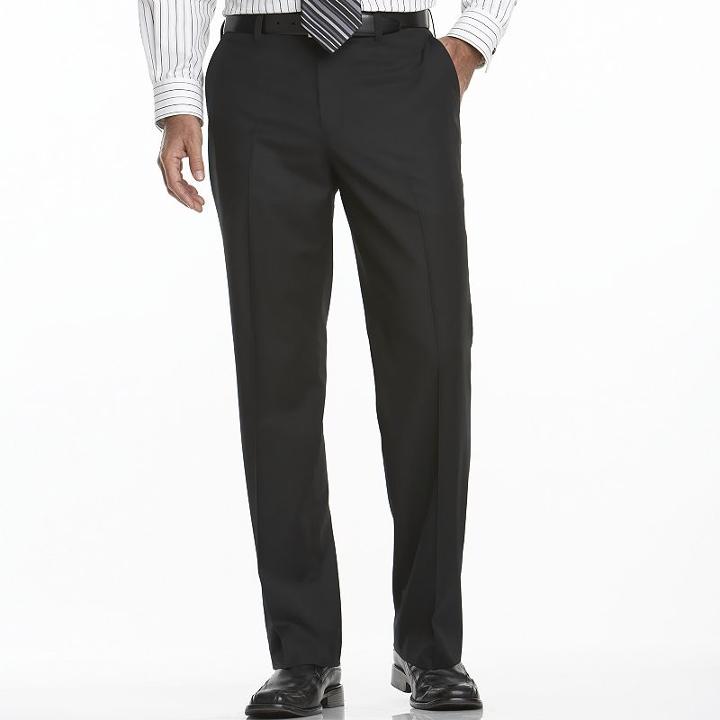 Big & Tall Apt. 9&reg; Flat-front Dress Pants, Men's, Size: 42x30, Black