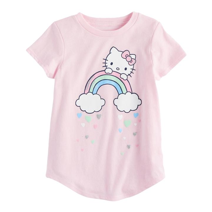 Girls 4-10 Jumping Beans&reg; Hello Kitty&reg; Rainbow Tee, Size: 6, Dark Pink