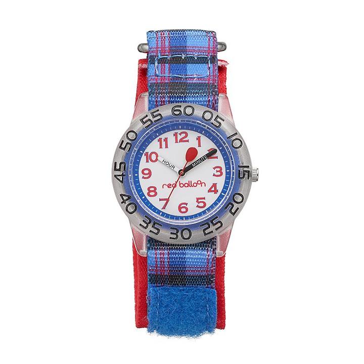 Red Balloon Kids' Time Teacher Plaid Watch, Boy's, Multicolor
