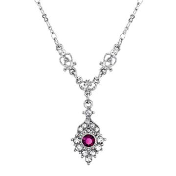 Downtown Abbey Simulated Crystal Y Necklace, Women's, Size: 16, Purple