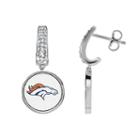 Denver Broncos Team Logo Drop Earrings, Women's, White