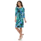 Women's Dana Buchman Printed Knot-front Dress, Size: Large, Brt Blue