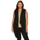 Plus Size Apt. 9&reg; Flyaway Long Vest, Women's, Size: 0x, Black
