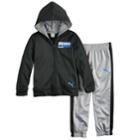 Boys 4-7 Puma Zip Hoodie & Striped Pants Set, Size: 7, Black