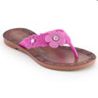 Girls 4-16 Faux Wood Etched Flip Flops, Girl's, Size: 1/2, Drk Purple
