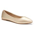 So&reg; Women's Pointed-toe Ballet Flats, Girl's, Size: Medium (7), Gold