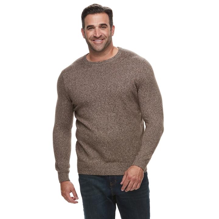 Big & Tall Croft & Barrow&reg; Classic-fit 7gg Super Soft Crewneck Sweater, Men's, Size: M Tall, Dark Brown