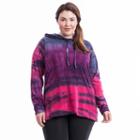 Plus Size Balance Collection Tie-dye Cowlneck Hoodie, Women's, Size: 2xl, Purple