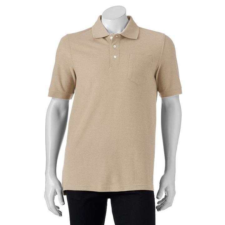 Big & Tall Croft & Barrow&reg; Heathered Pique Classic-fit Polo, Men's, Size: 2xb, Med Beige