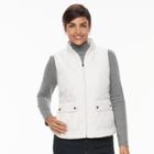 Women's Croft & Barrow&reg; Zip-up Quilted Vest, Size: Large, White